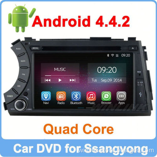 Ownice Quad Core Cortex A9 Pure Android 4.4.2 car dvd for Kyron Actyon 2006-2012 Support DVR OBD 3G